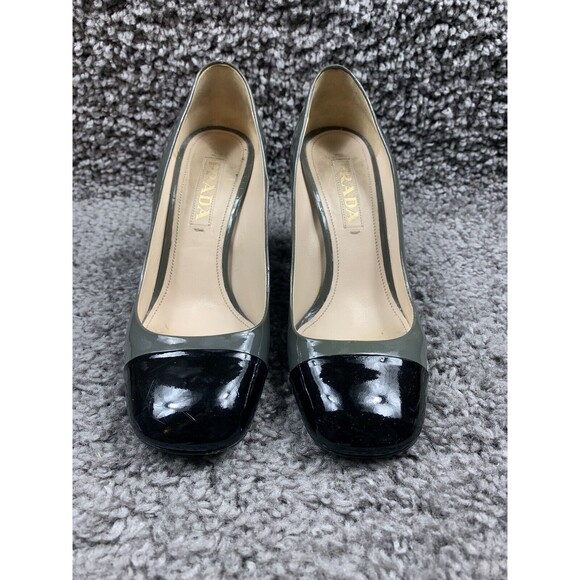 Prada Patent Leather Colorblock Pattern Pumps Women’s EU 35.5 - Picture 1 of 9